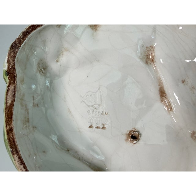 Green Italian Porcelain Majolica Style Bird Lidded Dish For Sale - Image 8 of 11