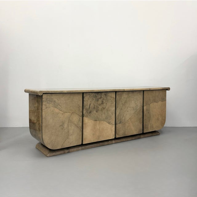 Mid 20th Century Vintage Lacquered Goatskin Sideboard Credenza For Sale - Image 5 of 7
