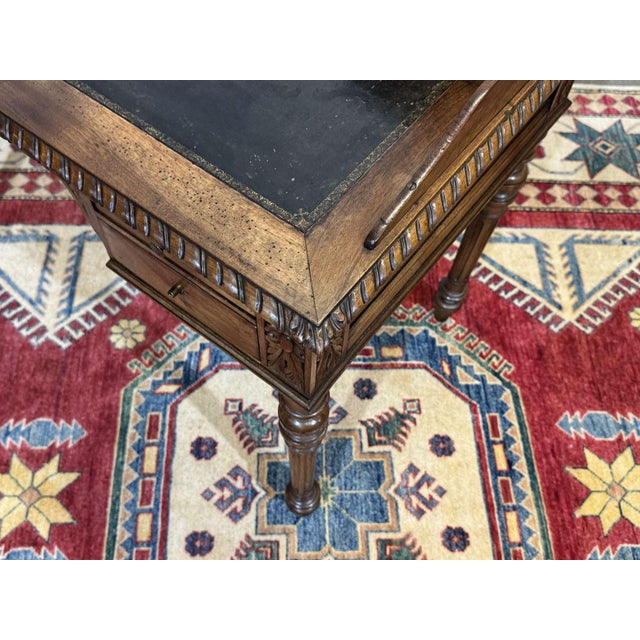 Antique Louis XVI Style Desk in Walnut with Leather Top, 1800s For Sale - Image 11 of 18