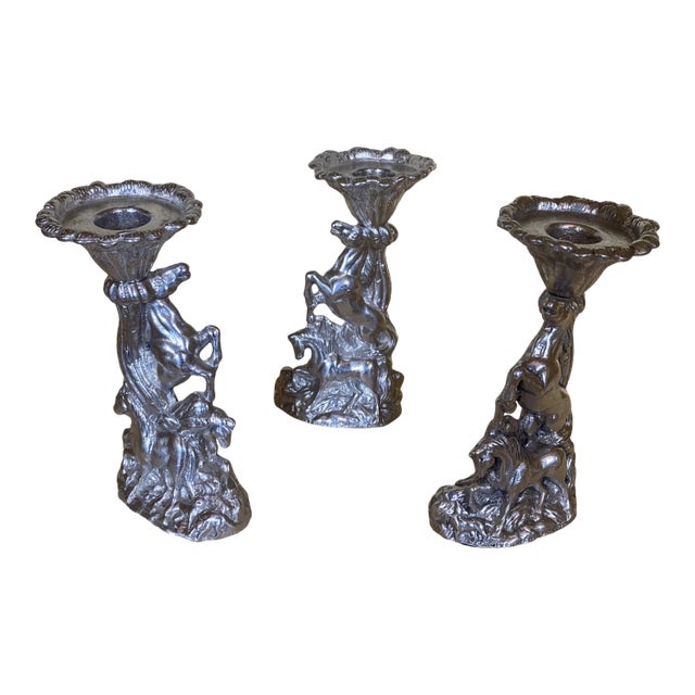 Metal Horse Candleholders - Set of 3 For Sale