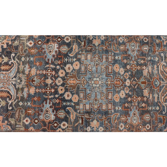 Peach Antique Persian Malayer Rug With All-Over Sub-Geometric Floral Design 4'4"x6'2" For Sale - Image 8 of 10