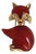 Orangish Red Jade Animal Brooch or Fur Clip For Sale