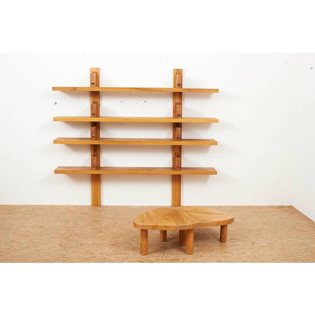 Wood Wall Shelf B17 Bookcase for Wall Mounting in Elm Wood by Pierre Chapo, 1967 For Sale - Image 7 of 13