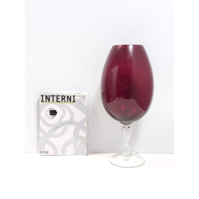 Mid-Century Modern Large Vintage Crimson Hand-Blown Glass Vase, 1960s For Sale - Image 3 of 10
