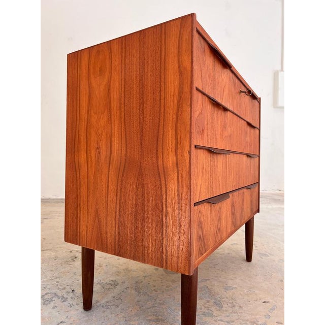 Teak Chest of Drawers with Lock, Denmark, 1960s For Sale - Image 10 of 11