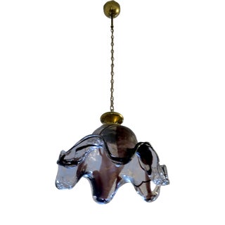 Large Art Glass Pendant Light by Pertti Santalahti for Humppila, 1960s For Sale