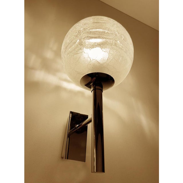 Vintage Space Age Glass Sconces from Doria, 1960s, Set of 2 For Sale - Image 4 of 11