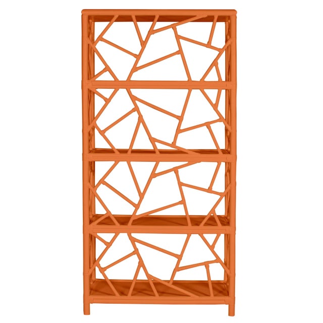 Contemporary Tiffany Etagere in Citrus Orange For Sale - Image 3 of 9