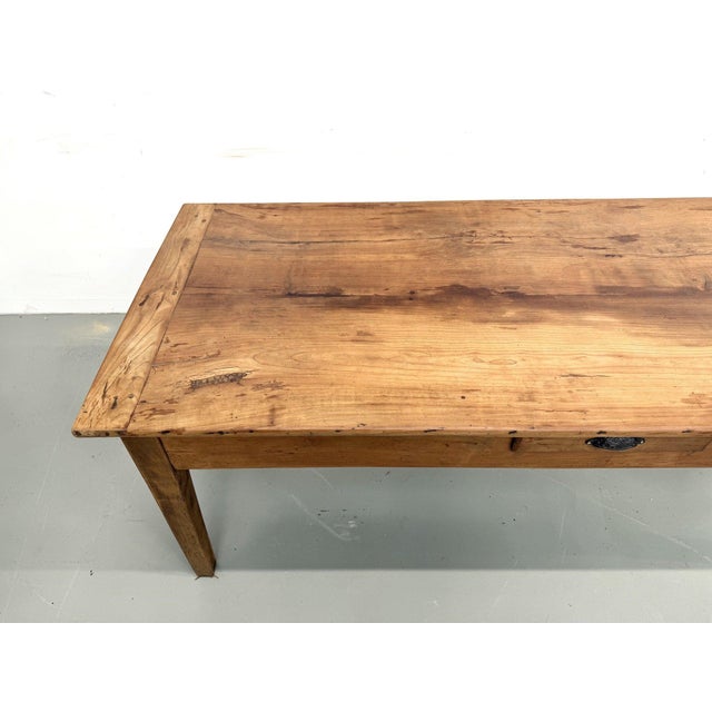 Antique Walnut Dining Table with Tapered Legs and Two Drawers, 1890s For Sale - Image 6 of 18
