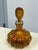 Glass Diamond Star Amber Ribbed Glass Decanter, Vintage For Sale - Image 7 of 12