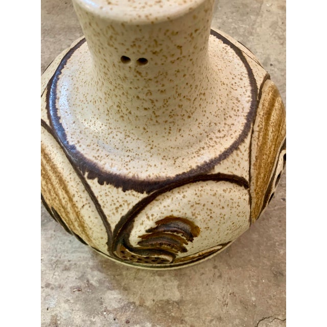 Ceramic Ceramic Pendant Flared Bowl With Bold Pattern, Denmark 1960s For Sale - Image 7 of 9