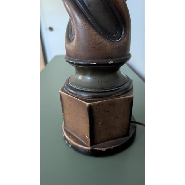 1969 Pieri Large Statement Sculptural Twisted Chalkware Table Lamp For Sale In Tampa - Image 6 of 12