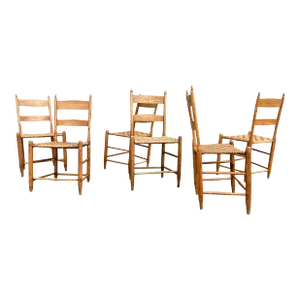 Late 19th Century Wood Dining Chairs - Set of 6