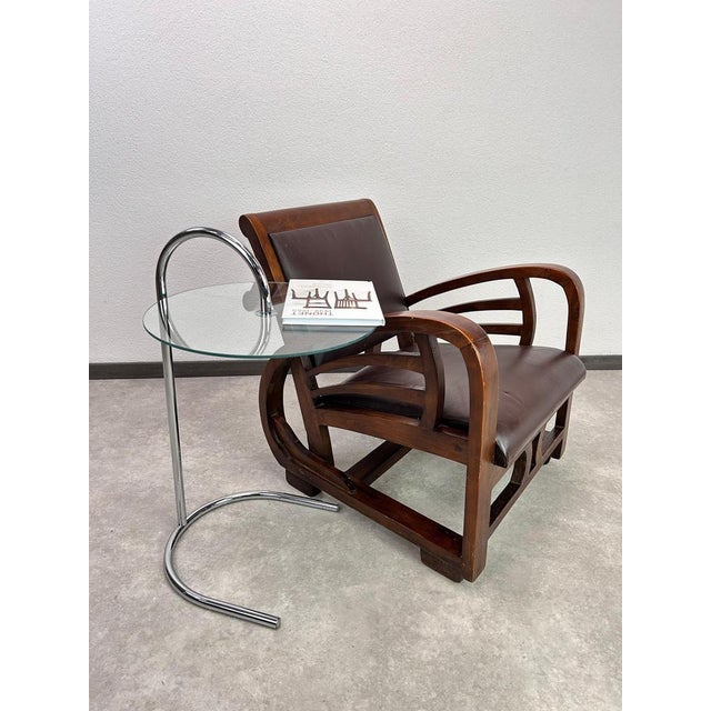 French art deco armchair in original vintage condition with signs of use.