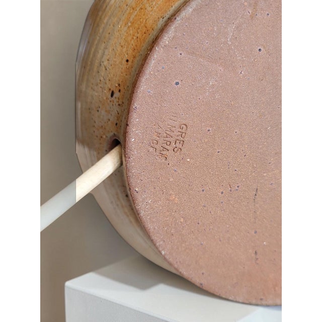 Beige Vintage Sandstone Table Lamp, 1960 For Sale - Image 8 of 11