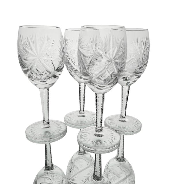 English Late 20th Century Spode Crystal Catherine Water Goblets, Set of 4 For Sale - Image 3 of 13