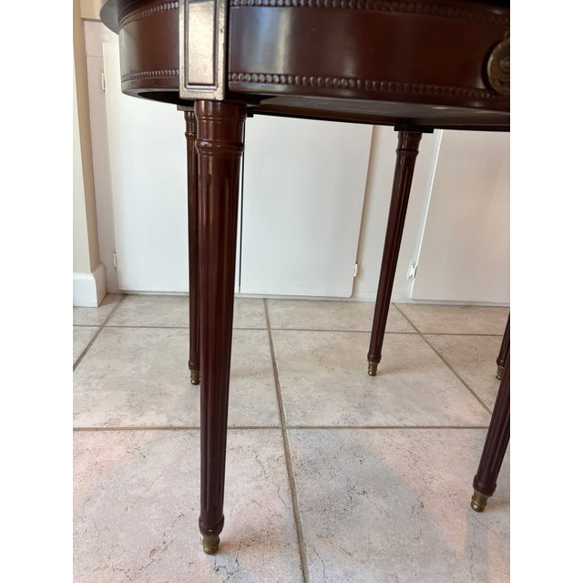 Wood Vintage Round Traditional Side Tables With Brass Sabots in the Manner of Baker For Sale - Image 7 of 15