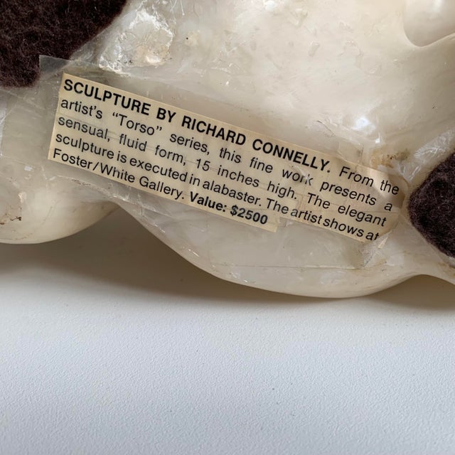 1970s Richard Connelly Abstract Alabaster Torso Sculpture For Sale - Image 4 of 9