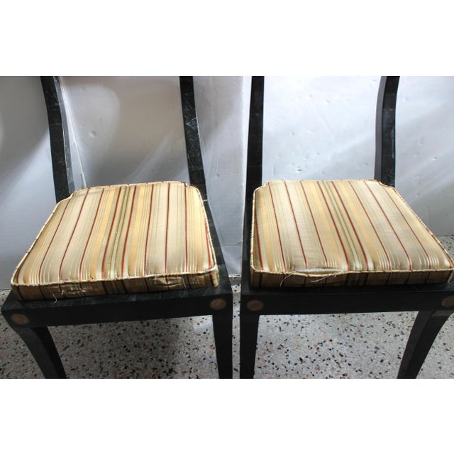 Marble Dining Set Maitland-Smith Attrb Table & 6 Chairs 1980s Neoclassic For Sale - Image 9 of 13