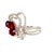 Early 21st Century Ruby Diamond 18k White Gold Hearts and Flower Motif Ring, Size 7.25 For Sale - Image 5 of 9