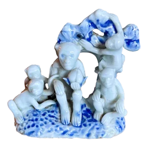 19th Century Japanese Porcelain Monkey Family