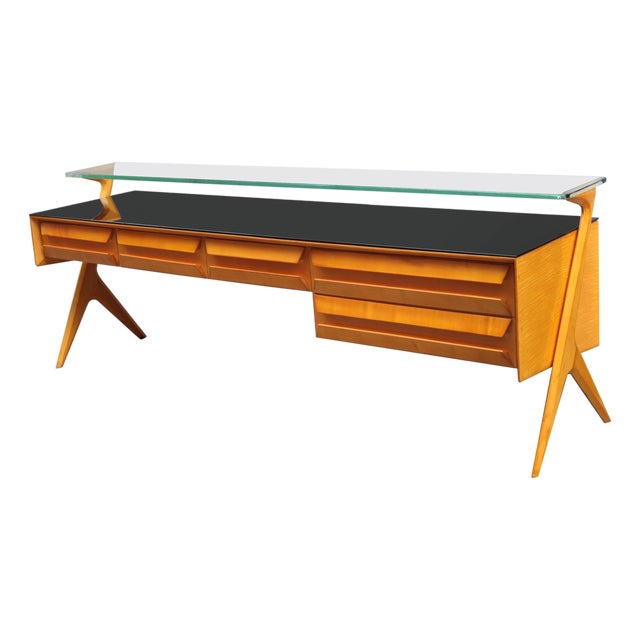 1960s Italian Modernist Low Sideboard For Sale