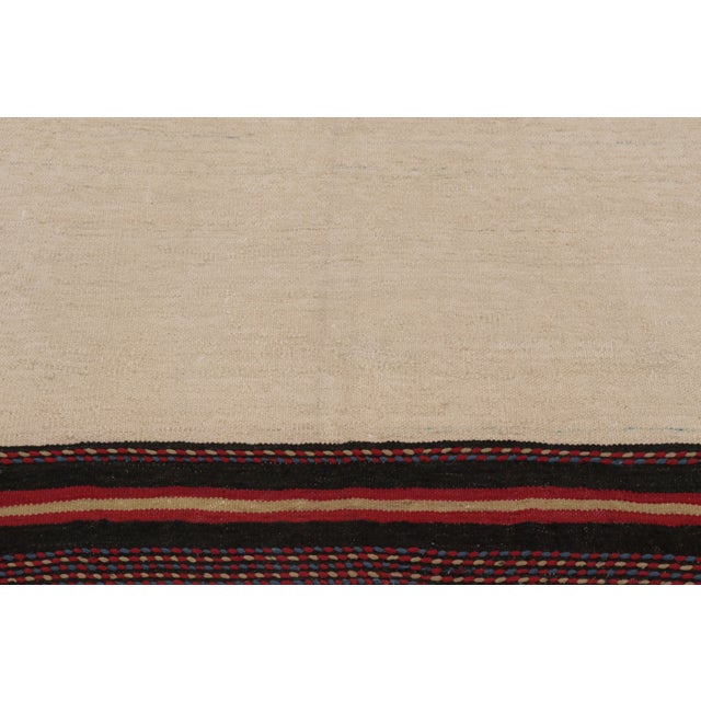 Rug & Kilim Rug & Kilim's Contemporary Rez Kilim With Beige and Black Geometric Design For Sale - Image 4 of 8