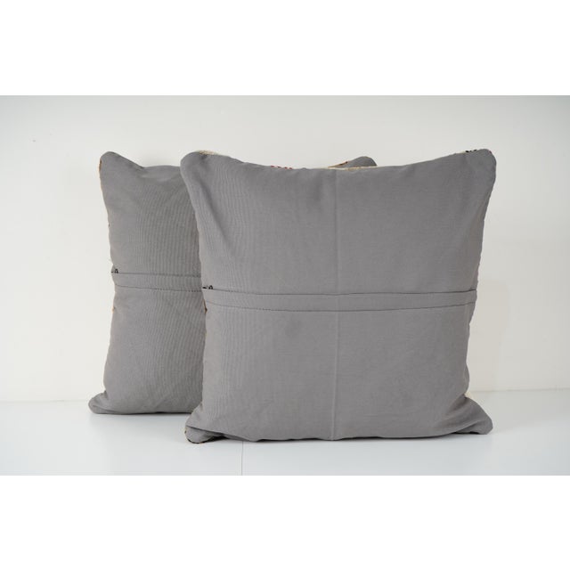 Turkish Patchwork Cushion Cover - A Pair For Sale - Image 4 of 4