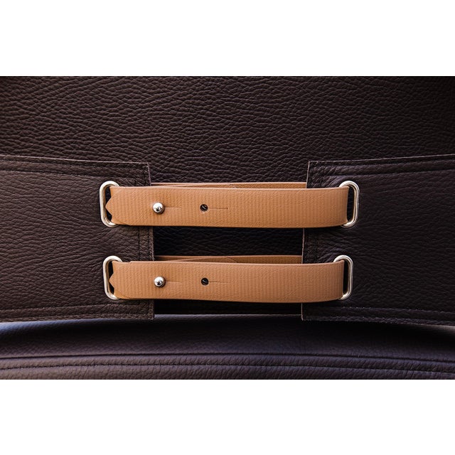 Richard Wrightman "Chatwin" Counter Chairs in White Oak and Leather For Sale In Los Angeles - Image 6 of 15