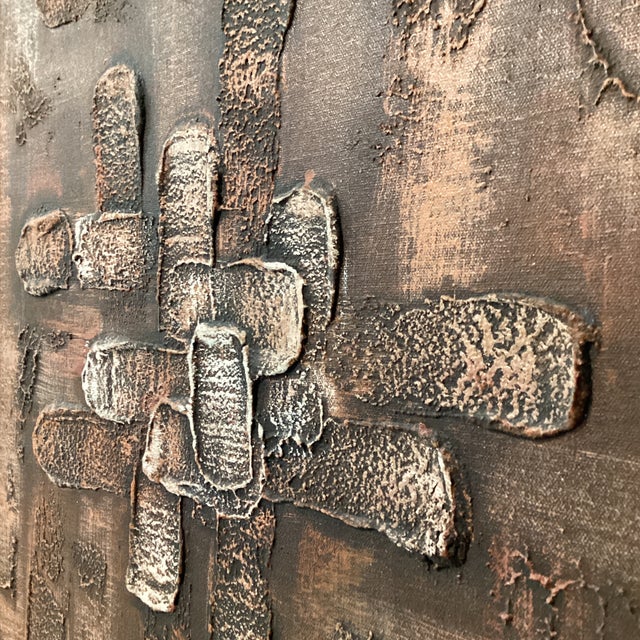 Mid 20th Century Abstract Painting on the Canvas by R. Wavra Framed For Sale In Chicago - Image 6 of 12