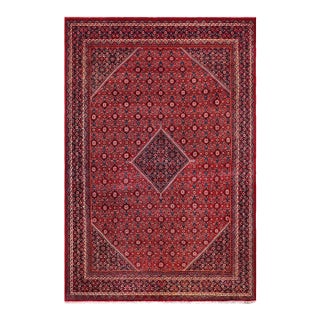 Persian Tabriz Mahi Red/Purple Wool Rug - 9'11'' X 12'11'' For Sale