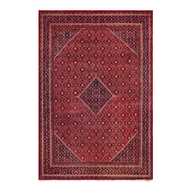 Persian Tabriz Mahi Red/Purple Wool Rug - 9'11'' X 12'11'' For Sale