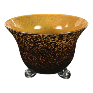Large Cased Glass Footed Bowl