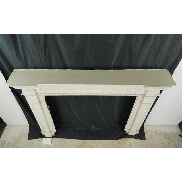 Antique Victorian White Wooden Fireplace Mantel For Sale - Image 12 of 12