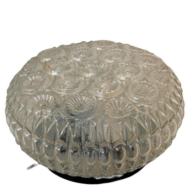 Mid-Century Modern Ceiling Lamp in Pressed Glass For Sale - Image 6 of 7