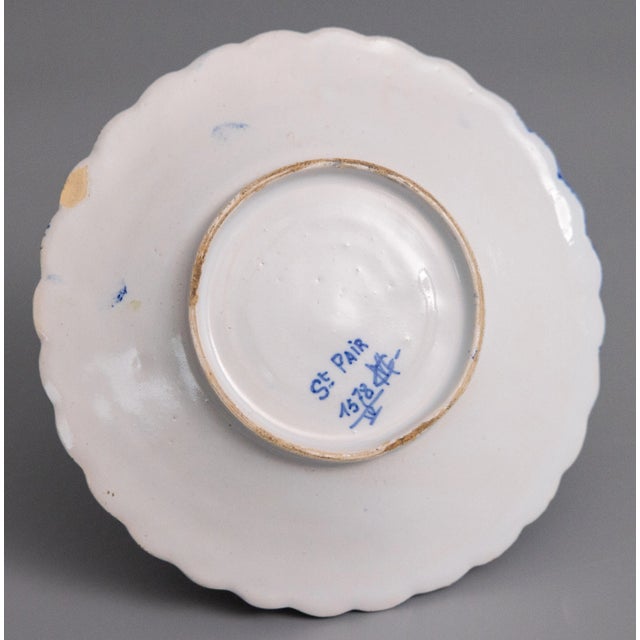 Ceramic Antique French Faience Desvres Lidded Butter Bowl Dish For Sale - Image 7 of 8