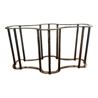 1970s Mastercraft Italian Brass Faux Bamboo Dining Table Base For Sale