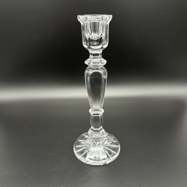 Vintage Crystal Candlestick Holders a Pair For Sale - Image 4 of 7