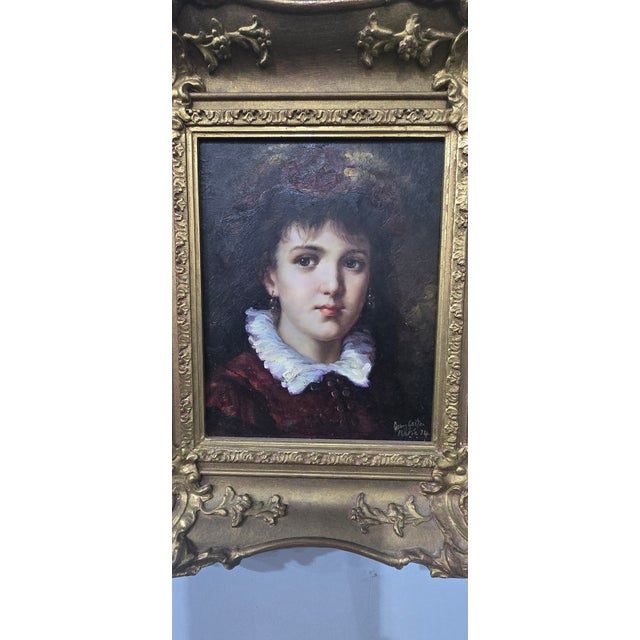 Jonny Gaston, Maria Jose Hernandez, 1974, Oil Painting on Board, Framed For Sale - Image 7 of 8