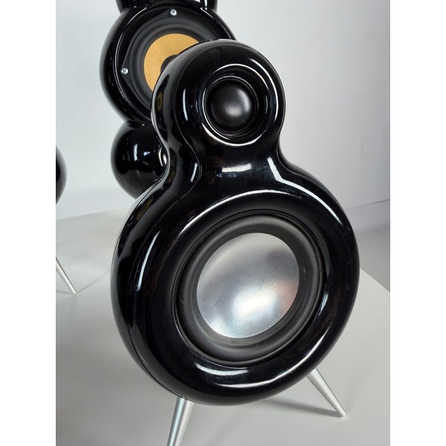 Mid-Century Modern Scandyna Minipod + Micropod Designer Speakers from Simon Ghahary, Denmark, 2000s, Set of 4 For Sale - Image 3 of 10