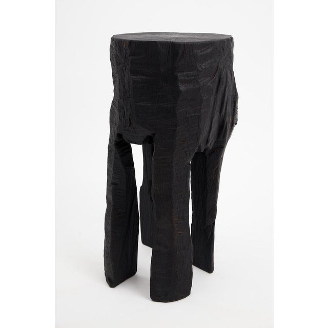 Burnt Wood and Oak Side Table by Logniture For Sale - Image 12 of 16