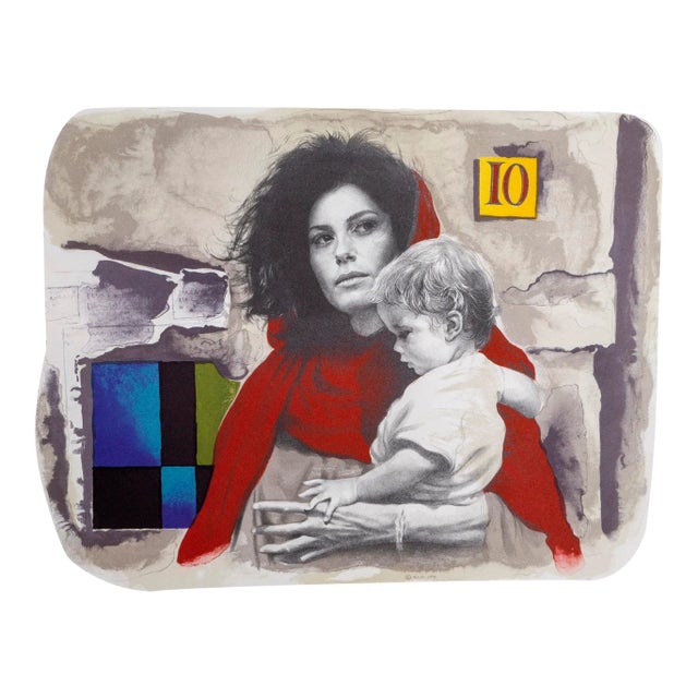Woman in Red With Child, Sandu Liberman For Sale