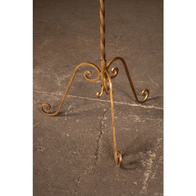 Metal Mid 20th Century Hollywood Regency Wrought Iron Spiral Tie & Belt Display Stand For Sale - Image 7 of 8