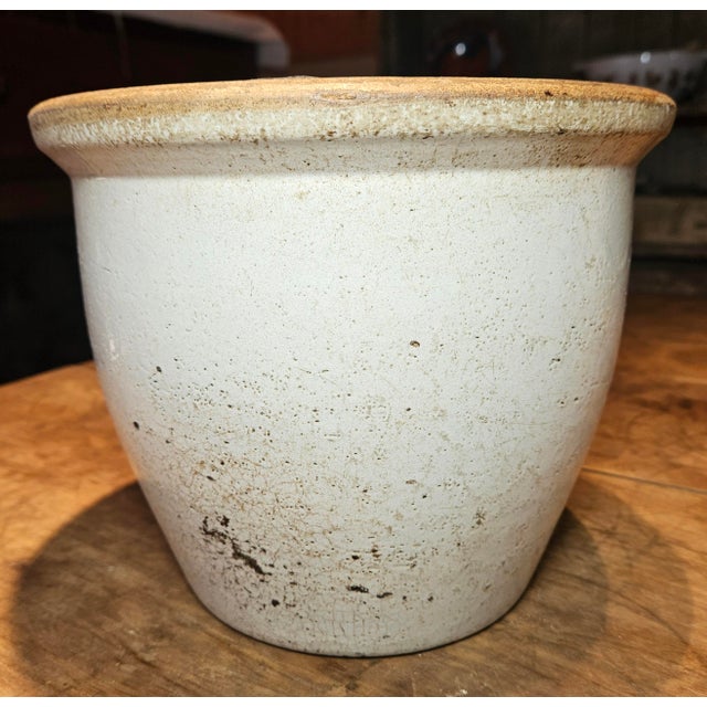 Early 20th Century Antique Stoneware Salt-Glazed Crock For Sale - Image 5 of 10