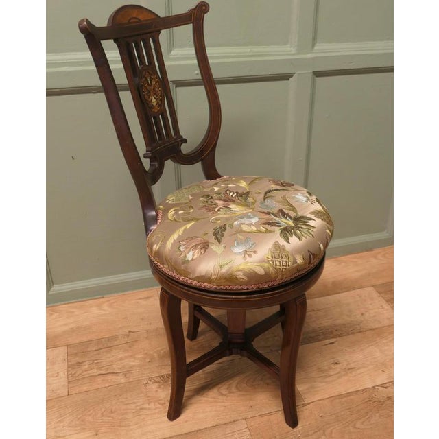 Revolving Music Chair with Lyre Back For Sale - Image 4 of 8