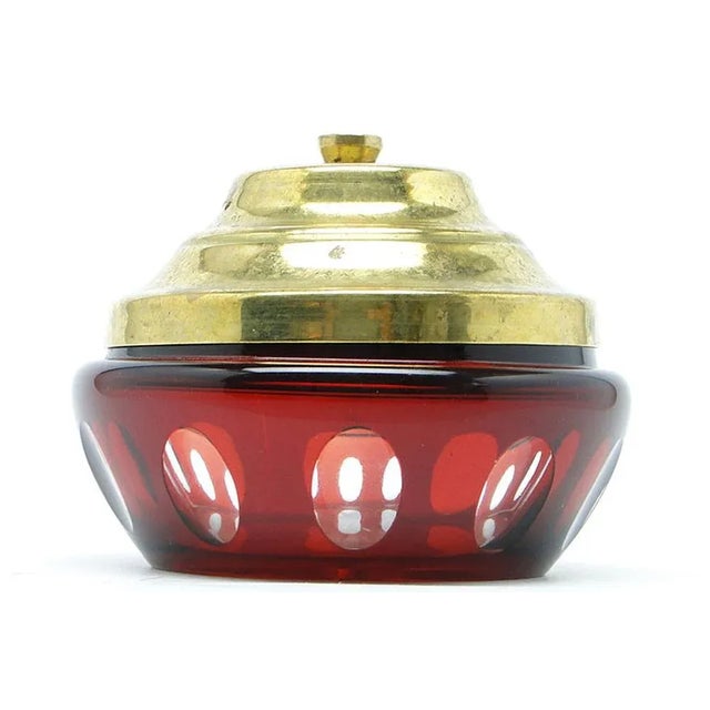 Red Czechoslovakian Crystal Candyer, 1950s For Sale - Image 8 of 8