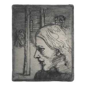 1920s Allen Lewis Portrait of a Lady Etching