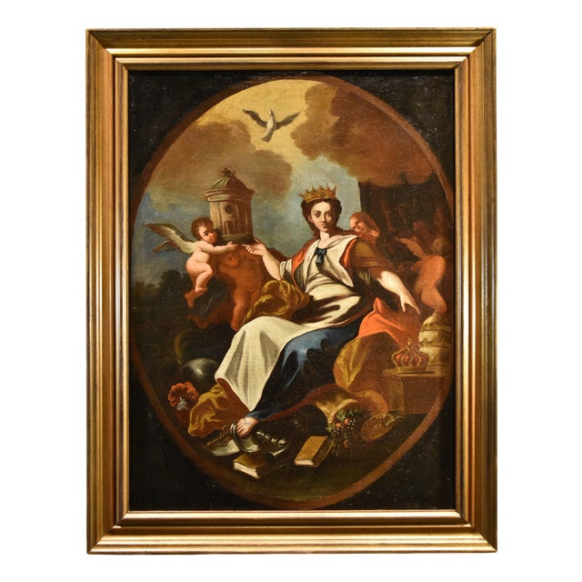 Circle of Francesco Solimena, Allegory of Europe, 1700, Oil on Canvas, Framed For Sale