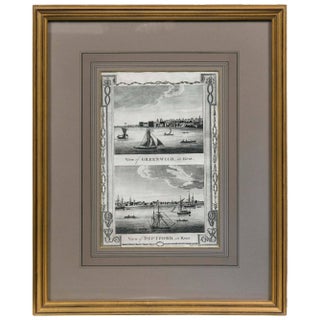 Framed Print, English Harbor Views, Early 19th Century For Sale