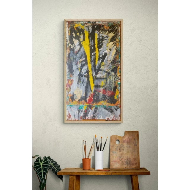1980s "Wild" 1980s Abstract Collage and Painting on Wood For Sale - Image 5 of 12